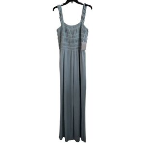 NSR NWT light silver green textured jumpsuit romper ruffle sleeves size XL